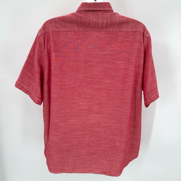 Woolrich Shirt Mens XXL Flap Pocket Button Up Red Short Sleeve Outdoor Utility - Picture 2 of 10